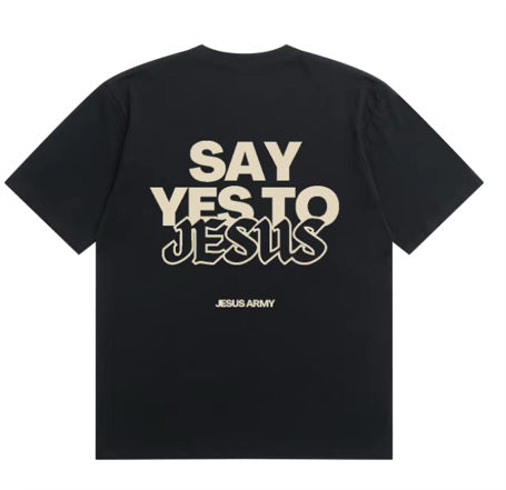 SAY YES TO JESUS – Black Heavyweight Tee (6.8 oz) | Limited
